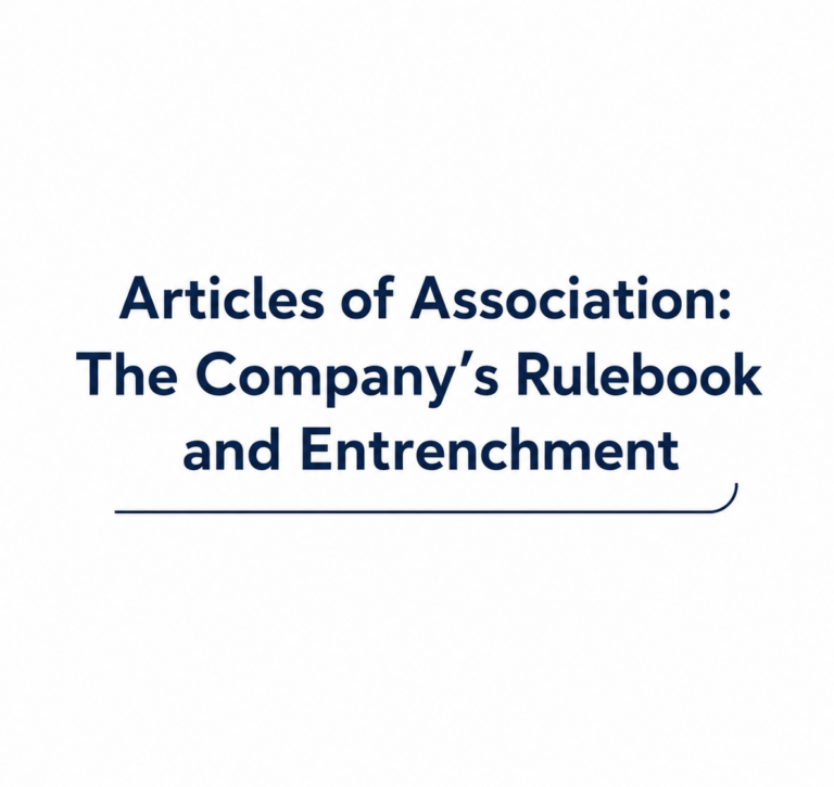 Articles of Association: The Company’s Rulebook and Entrenchment